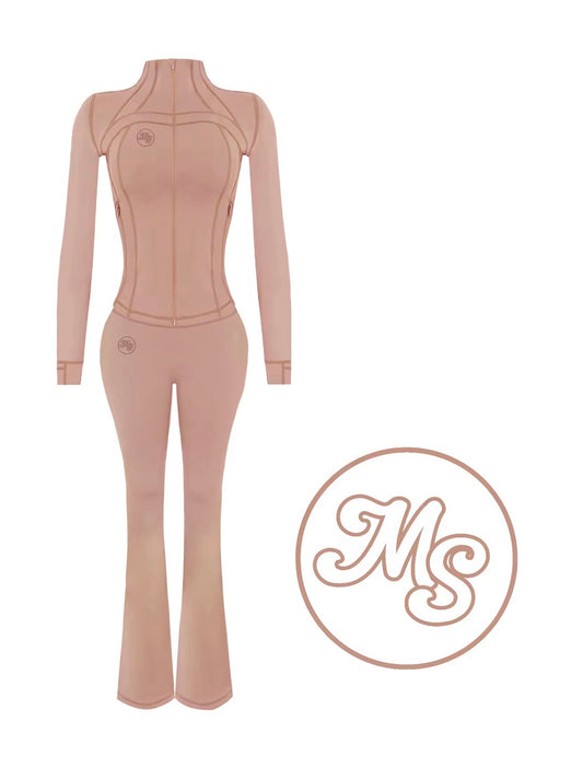 Blush Pink Flare Athleisure Set